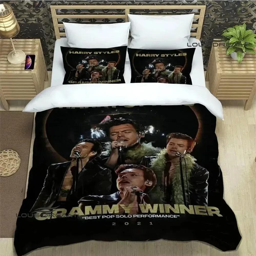 Singer H-Harry-Styles Bedding Sets exquisite bed supplies set duvet cover bed comforter set bedding set luxury birthday gift EU Single 135x200cm