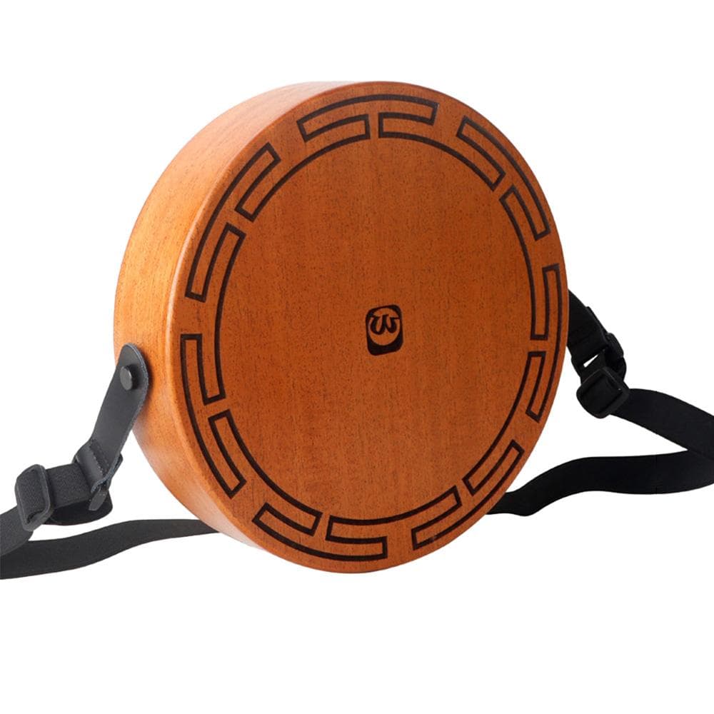 Cajon Wooden Drum 2-tone Flat Hand Drum Percussion Instrument with Adjustable Strap and Storage
