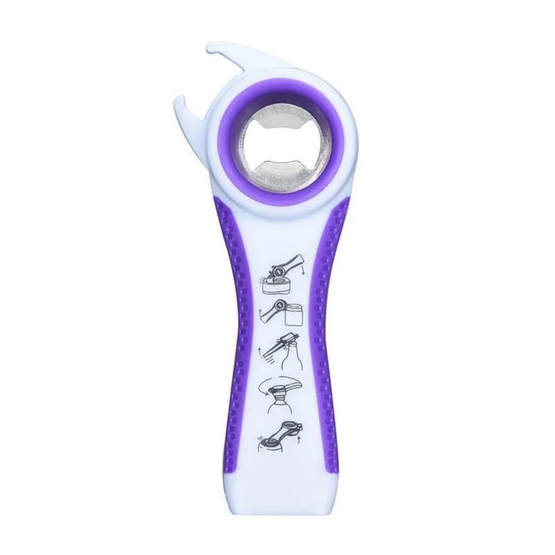 5 in 1 Multifunction Twist Bottle Opener All in One Jar Can Red Wine Beer Lid Twist Off Easy Open Claw Kitchen Opener purple