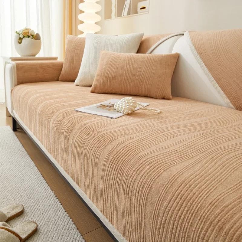 Solid Milk Velvet Sofa Mat Four Seasons Universal Anti Slip and Dust Proof Sofa Cover Nordic Minimalist Sofa Cushion 70x70cm