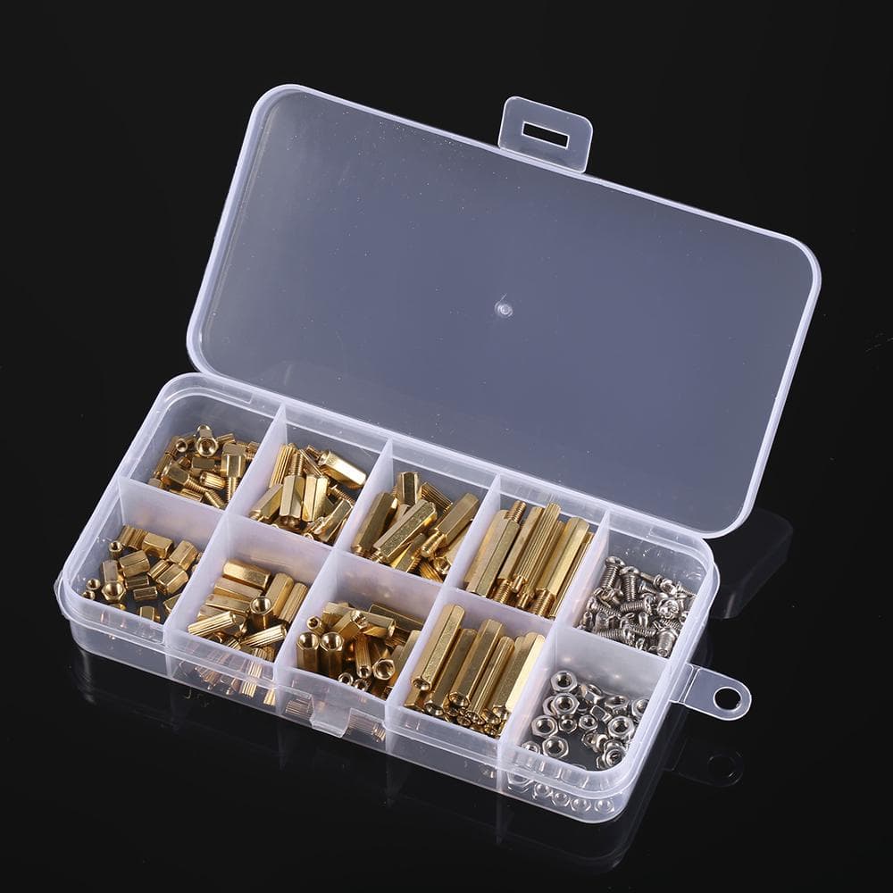 240PCS M2 M3 Screws Threaded Standoffs Male Female Brass Standoff Spacer PCB Board Hex Screws Nuts As