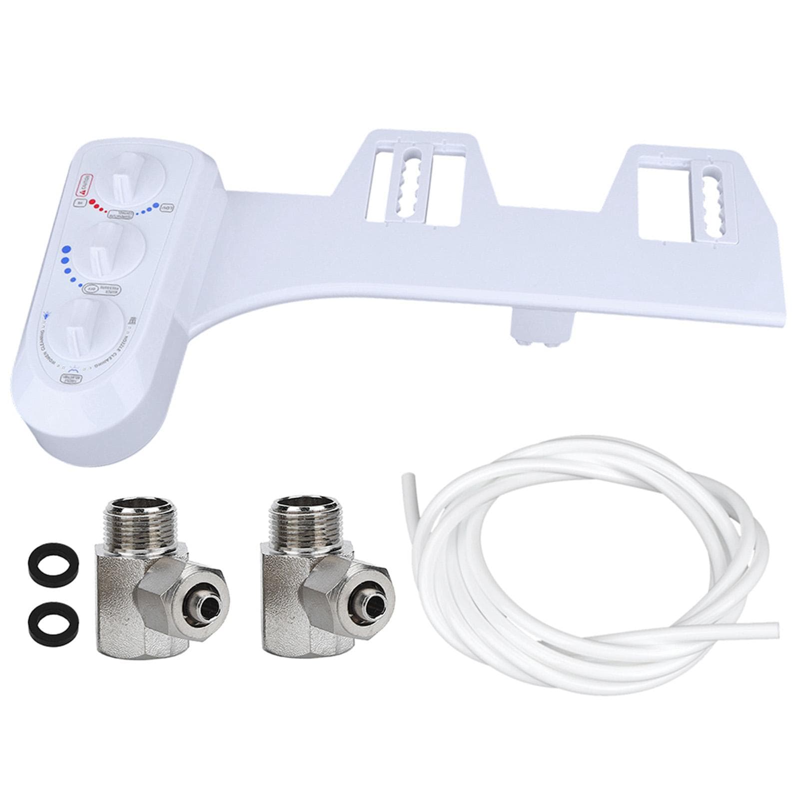Bathroom Intelligent NonElectric Cold Hot Water Toilet Bidet Sprayer Set with Double Nozzle(Asia
