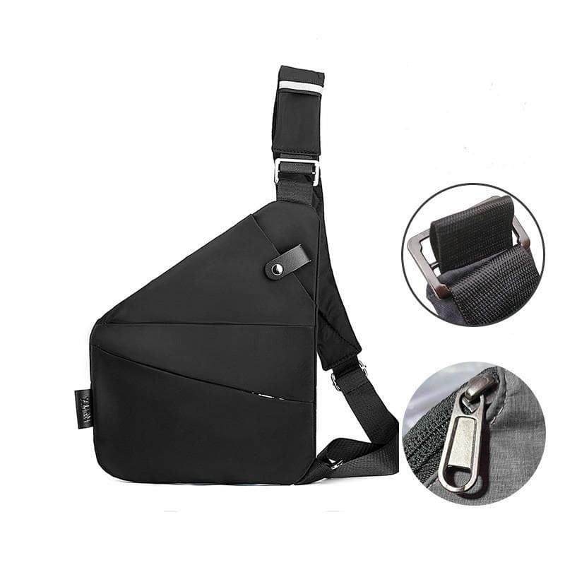 Men Thin Anti-Theft Small Chest Bag Cross Body Bags Male One Shoulder Sling Bag for Travel Boy Sports Bag black