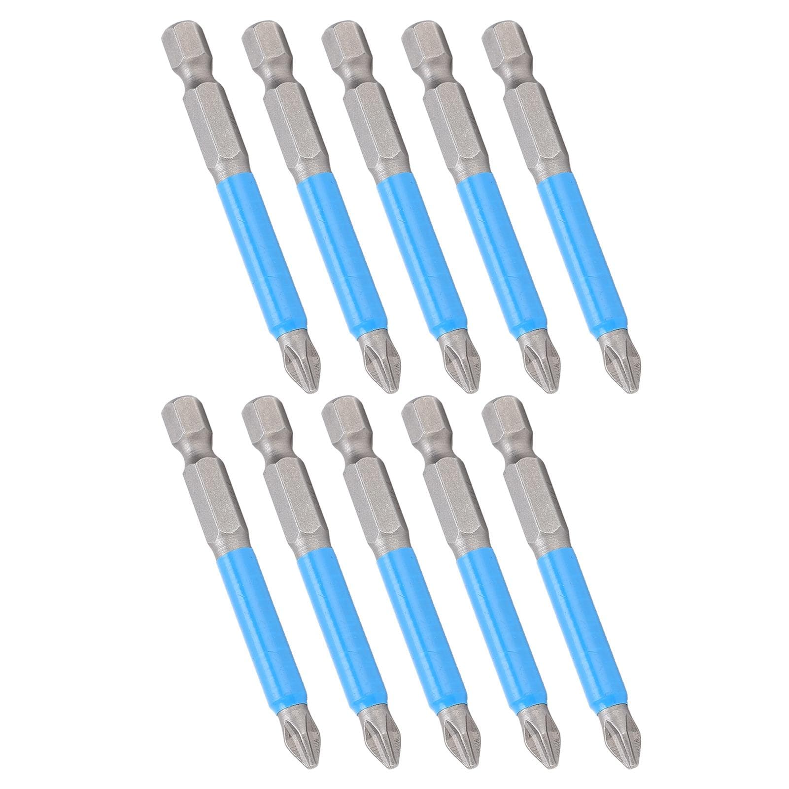 10Pcs 65mm Cross Screwdriver Bits Set PH2 NonSlip Magnetic Electric Hand Drill Bits