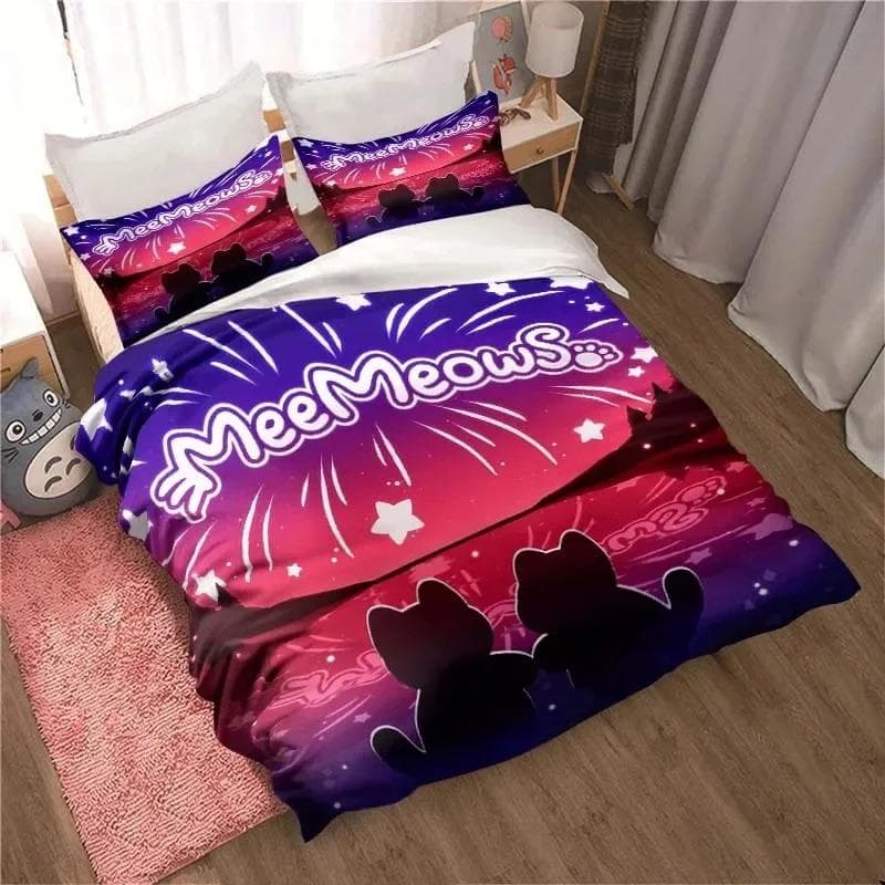 APHMAU Bedding Set Duvet Cover Set Single Double King Size Kawaii Cartoon Aphmau Adult boys Bedroom Duvet Cover and Pillow Case 70x133cm 2pcs
