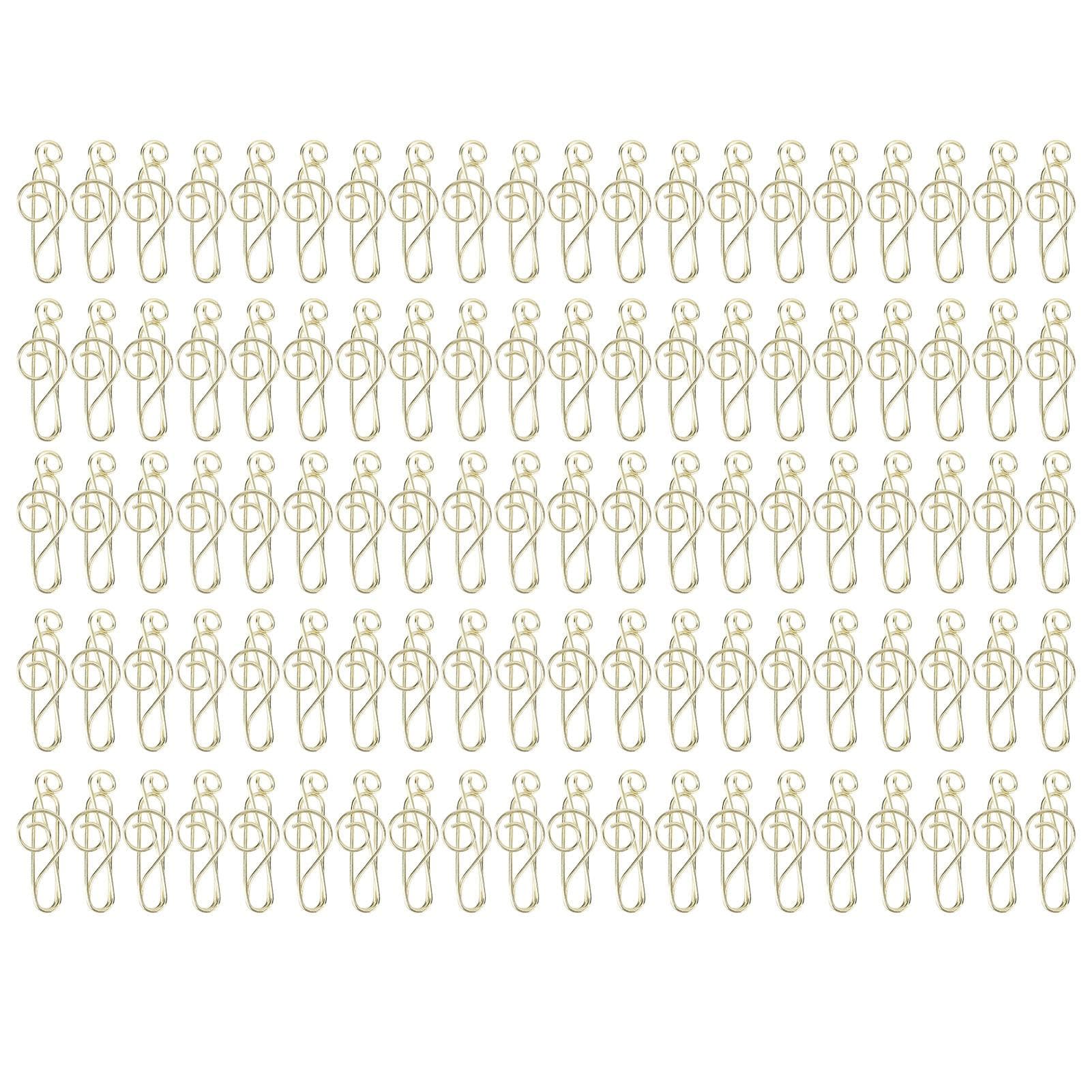 100Pcs Note Shape Paper Clips Innovative Cute Design Corrosion Resistant Gold Paper Clips for