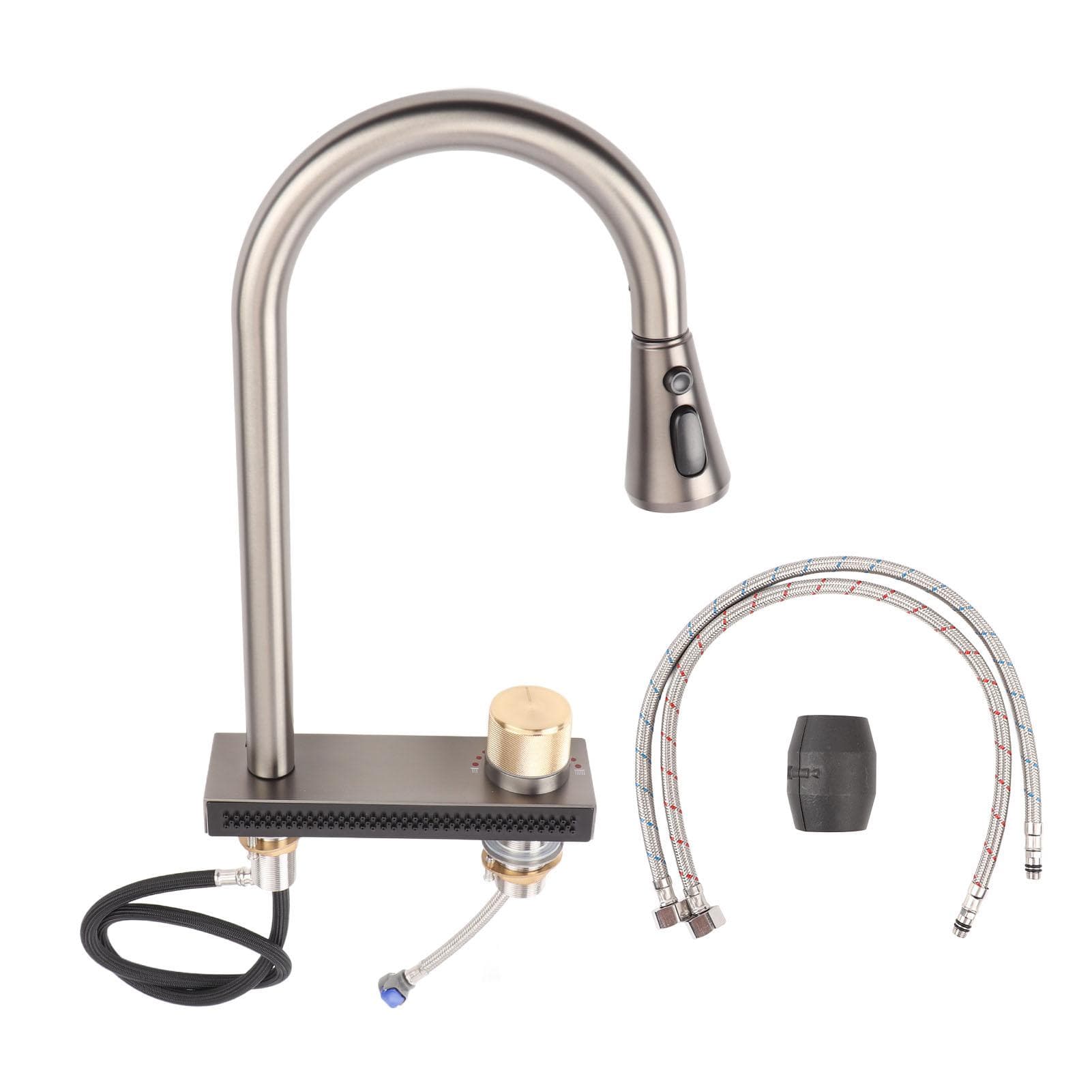 Waterfall Kitchen Sink Faucet Easy To Clean G1/2 Interface Stainless Steel Kitchen Faucet with Pull
