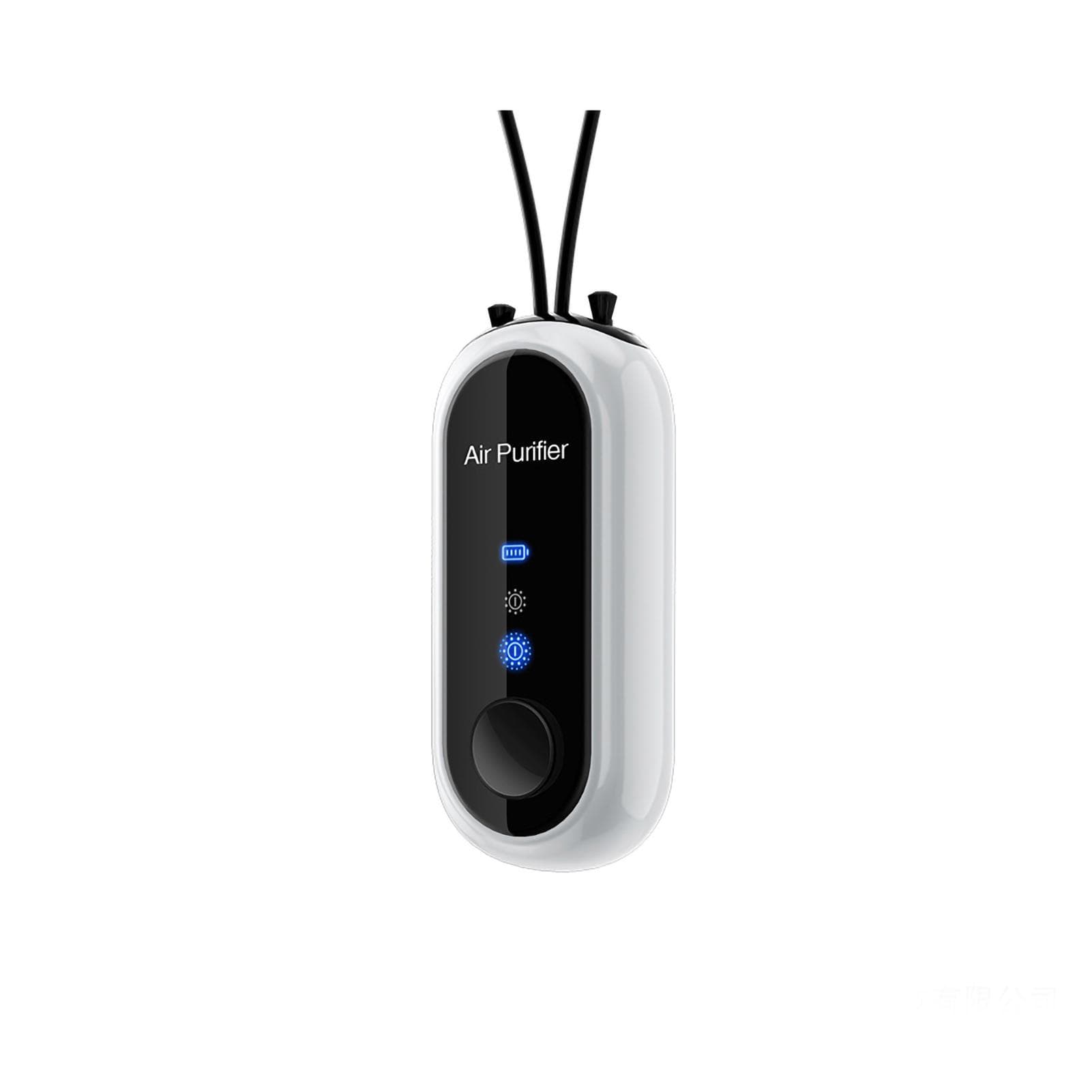 Personal Air Purifier Rechargeable Portable Negative Ion Generator Air Cleaner Filter Necklace white