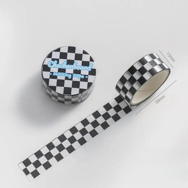 Grid Washi Tape 15 Mm Wide Decorative Colored Checkerboard Masking Tapes For Scrapbooking Diy Decor And Crafts Gift Wrapping