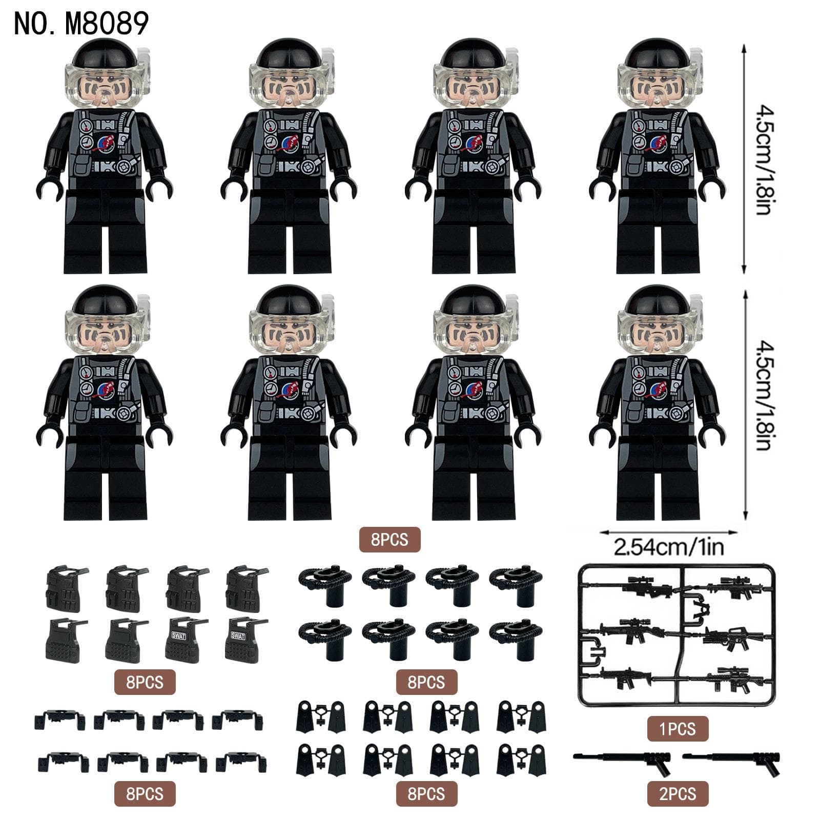 Navy SEAL M8089 Special Forces black action figure children's building blocks