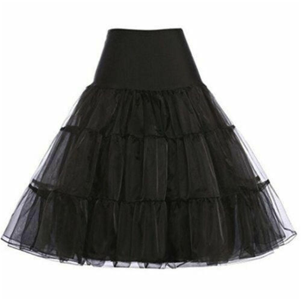 50s Prom Dress Ballet Tutu Skirt Crystal Gauze Petticoat Princess Skirt Swing Wedding Dresses black