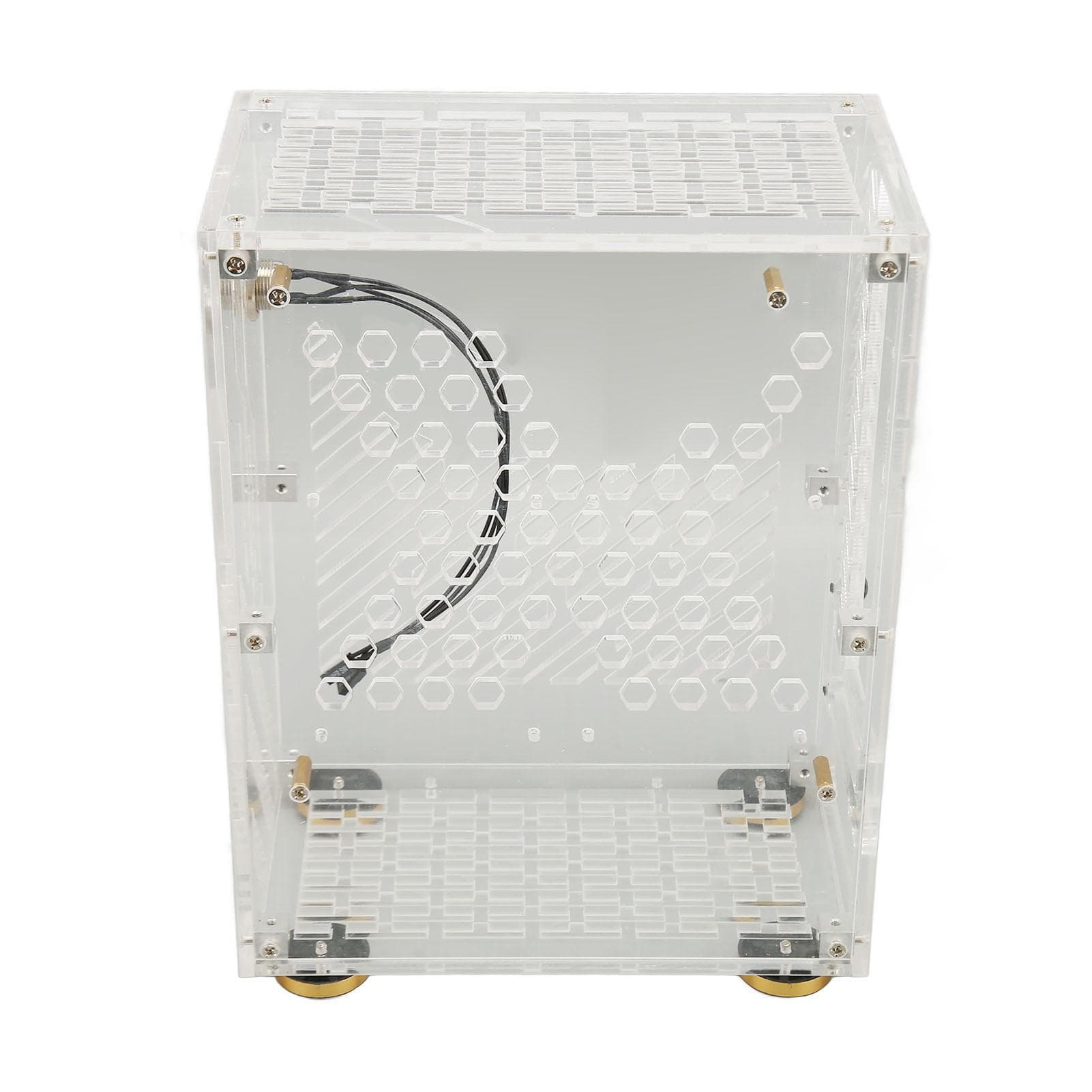 Mini ITX Case 4.3L Clear Acrylic Panel 360 Degree Cooling Cushioning Foot Pads Mini PC Case for transparent