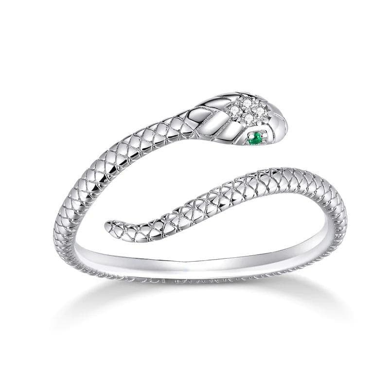 1Pcs Silver Color Open Adjustable Snake Rings For Women Daily Casual Fashion Animal Rings Jewelry silver
