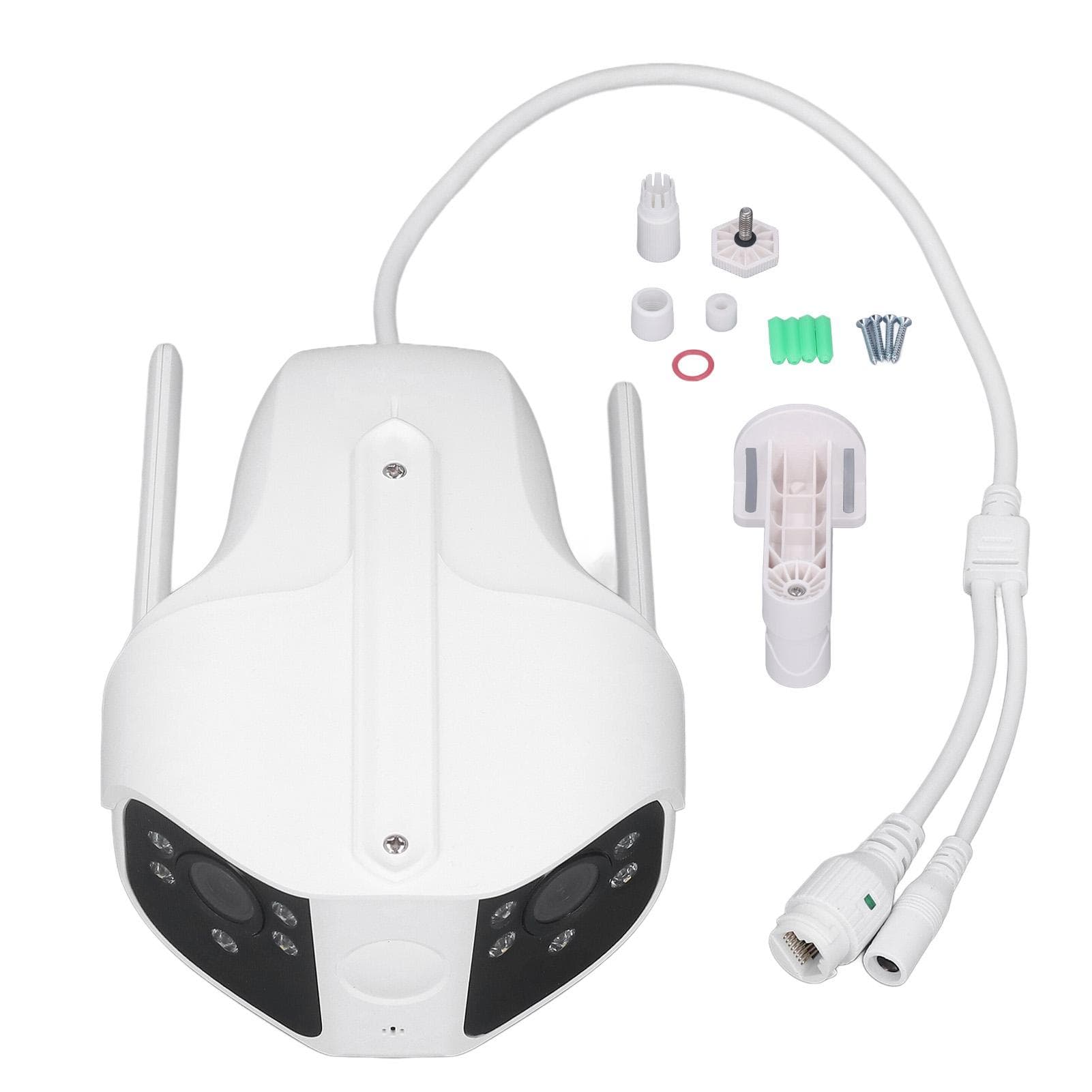 Dual Lens Security Camera Panoramic 2 Way Audio Surge Protection Wifi Full Color Night Vision APP