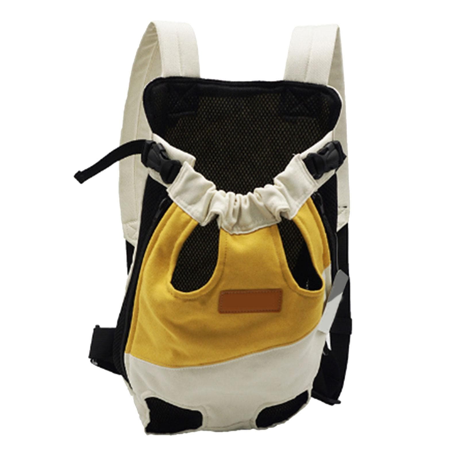 Double Shoulder Pet Bag Portable 4 Legged Dog Cat Backpack for Outdoor Walking and Travel S S (1.5-2.5kg) yellow/white