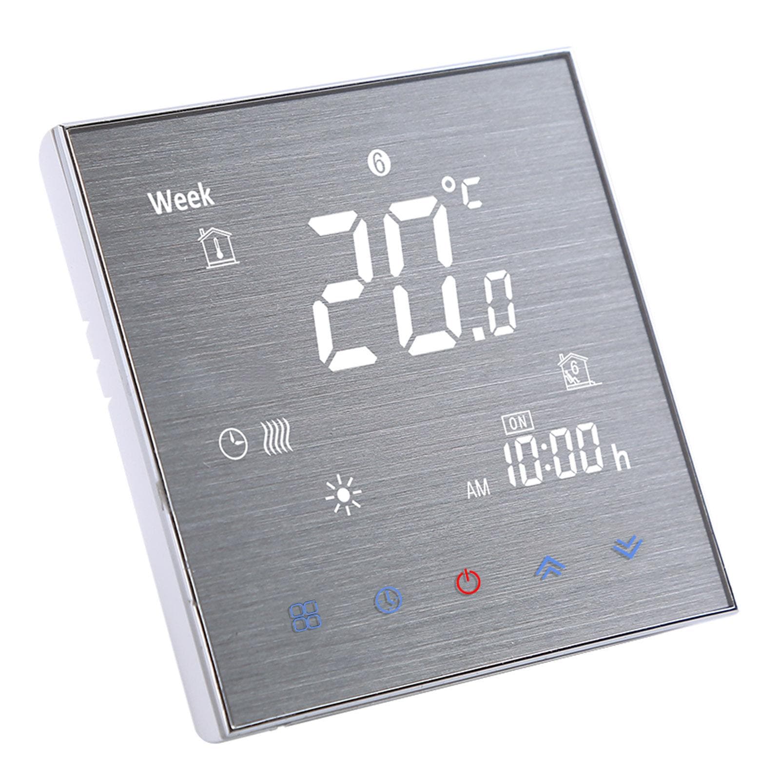 BTH-2000L-GA Water Floor Heating Thermostat Digital Temperature Controller Large LCD Display Touch Button Control 5A AC 95-240V GA white
