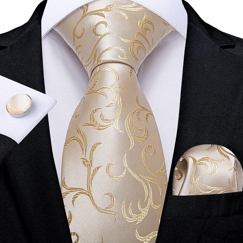 Luxury Mens Necktie Set Business Tie Silk Hanky Cufflinks Set N-1117