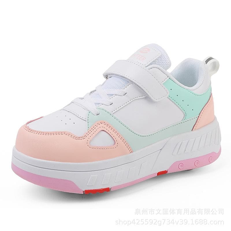 Teen Students Internet Celebrity Roller Skates Children Runaway Shoes Double Wheel Removable Autumn and Winter Double Pulley Runaway Shoes 40