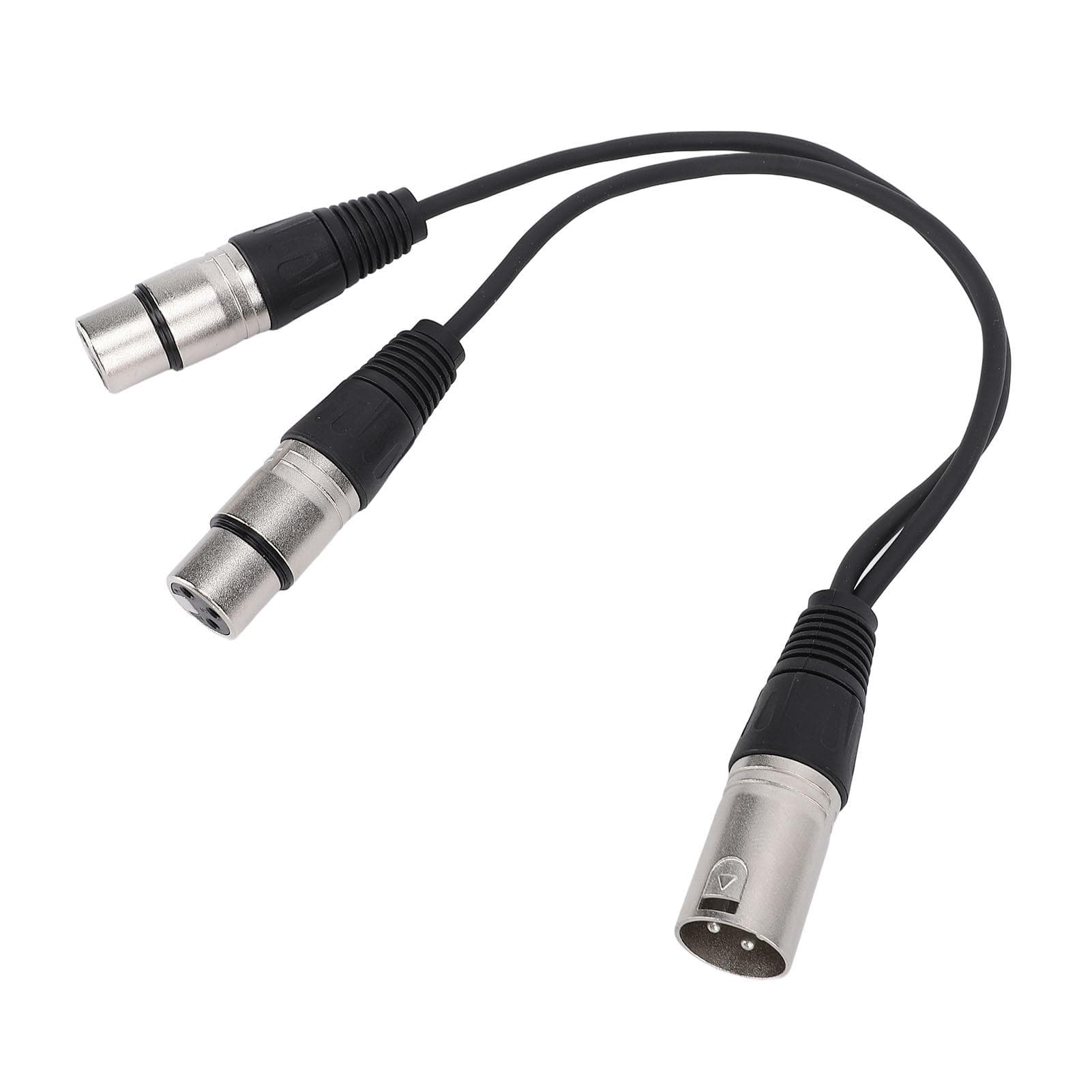 XLR Splitter Cable 3 Pin XLR Male to Dual XLR Female Patch Balanced Microphone Cord Adapter 0.3m