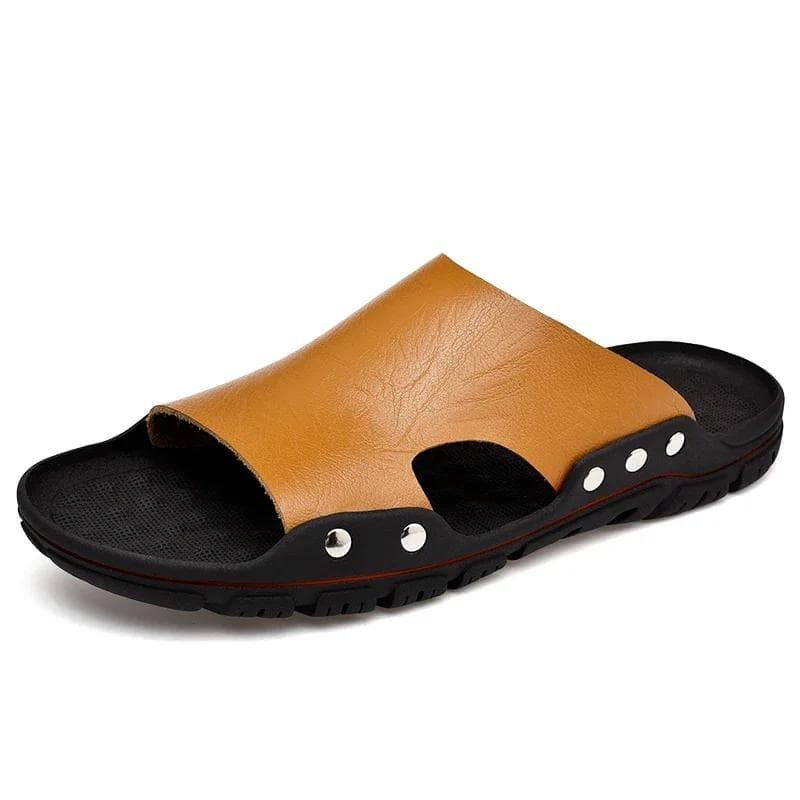 Genuine Leather Sandals Men's Comfortable Slipper Man Luxury 2024 Male Shoes Sneakers House Slippers Man Summer Flip Flop Slides 43