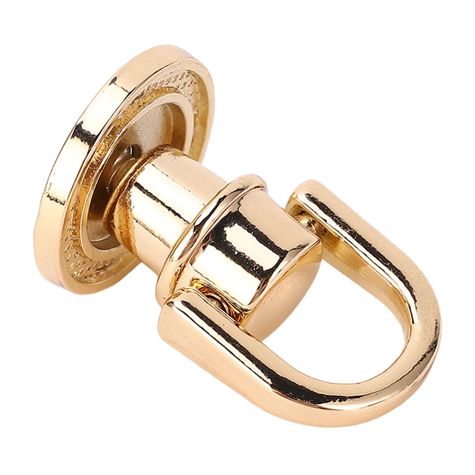 20 Pcs D Ring Rivet Zinc Alloy Iron Ball Head Button Rotatable D Ring Stud Screw for Handbag gold