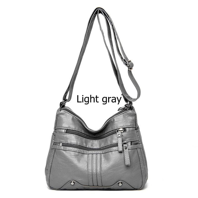 High Quality Leather Casual Tote Shoulder Bag Fashion Cross Body Bags for Women Handbags Women Bags Satchel Bag 26*21*11cm grey