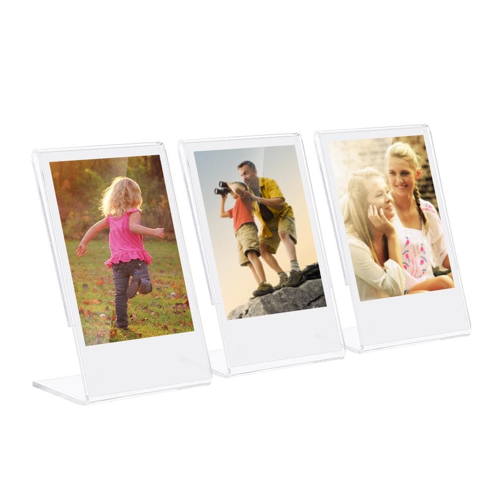 3  L-shape Acrylic Photo Frame Transparent Stand Photo Frame for Fujifilm Instax Mini Photo Frame 3 pcs
