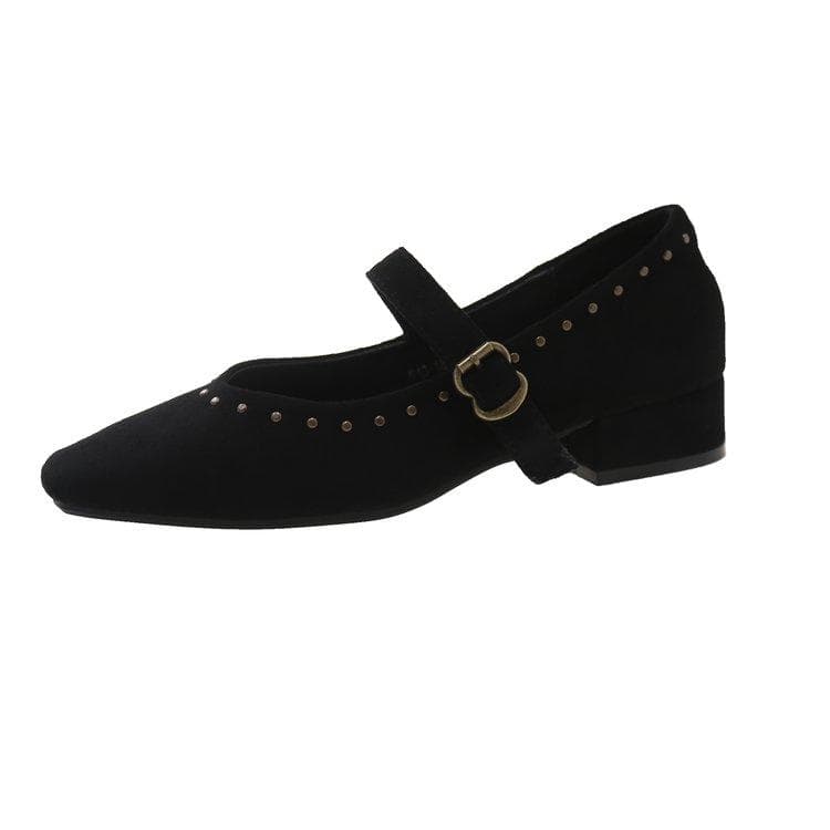Women's Shoes Retro Pump Fashion High Heels Thick Sandals Full Match Shoes Mary Jane Latest Brand 40 black