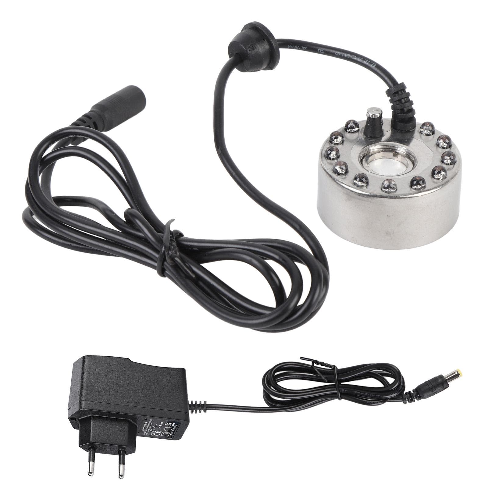 Mist Maker Fogger Water Fountain Atomizer 12 Color LED Lights 16 MM Plate Zinc Alloy Fog Mist EU Plug
