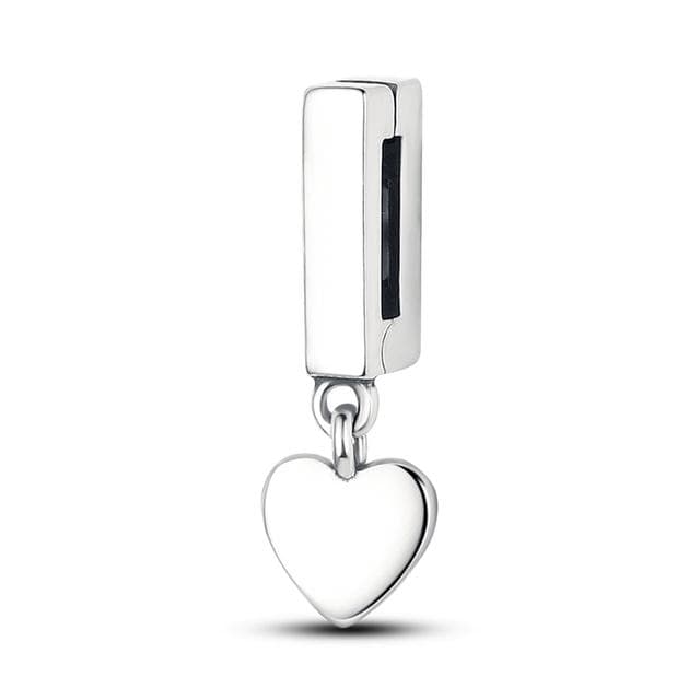 New Arrival 925 Silver Pave Sparkling Clip Safety Chain Charms Fit Original Clasp Bracelet