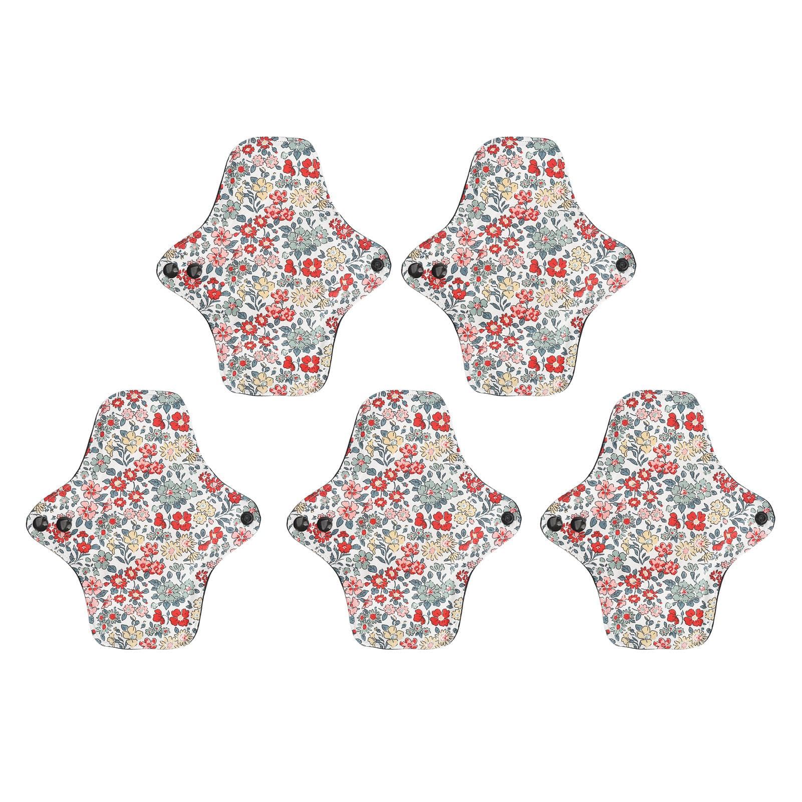 5Pcs Reusable Feminine Pads Washable Women Cotton Breathable Skin Friendly Hygiene Products L L(for 6.5-9kg)