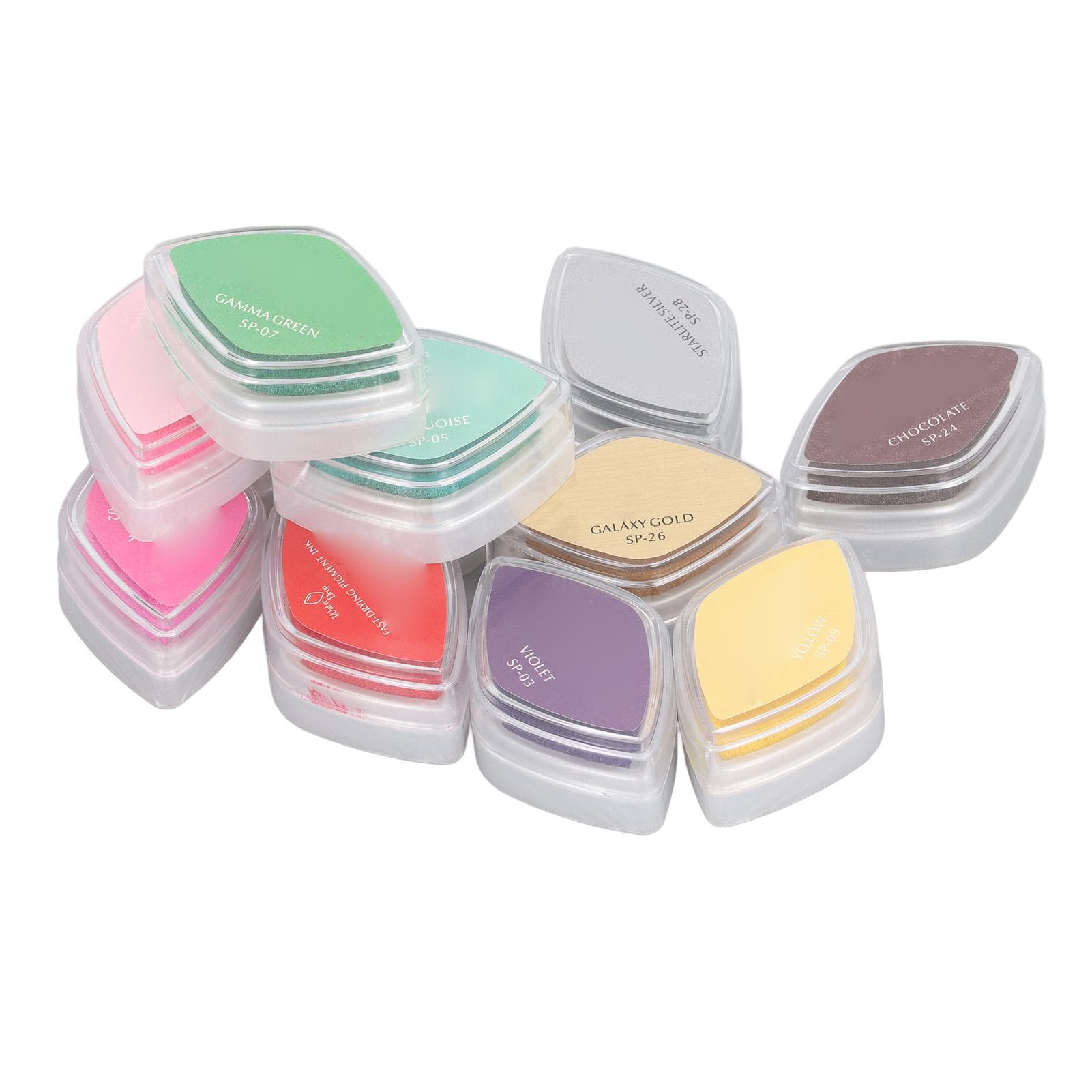 Craft Ink Pad Stamp 12 Colors Pearlescent Water Soluble Finger Print Crafts Stamp Pad
