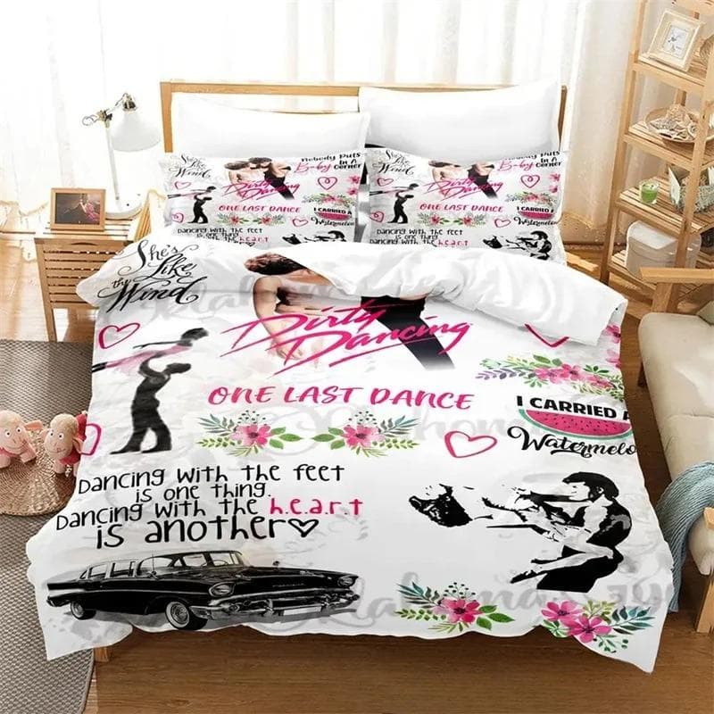 3D Print Dirty Dancing Bedding Set,Duvet Cover Comforter Bed Set Quilt Cover Pillowcase,King Queen Twin Size Boys Girls Adults AU King 245x210cm