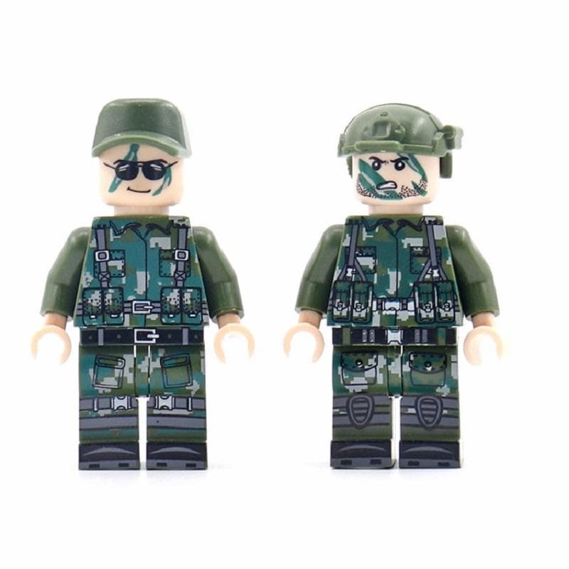 Specia Force Camouflage Soldier Equipment Helmet MOC SWAT Minifigures Army Police Bricks Model Building Kits Kids Education Toys