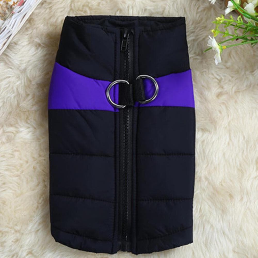 Trendy Warm Pet Dog Clothes Winter Warm Padded Coat Pet Jacket For Small Large Dogs Snow Gift M purple