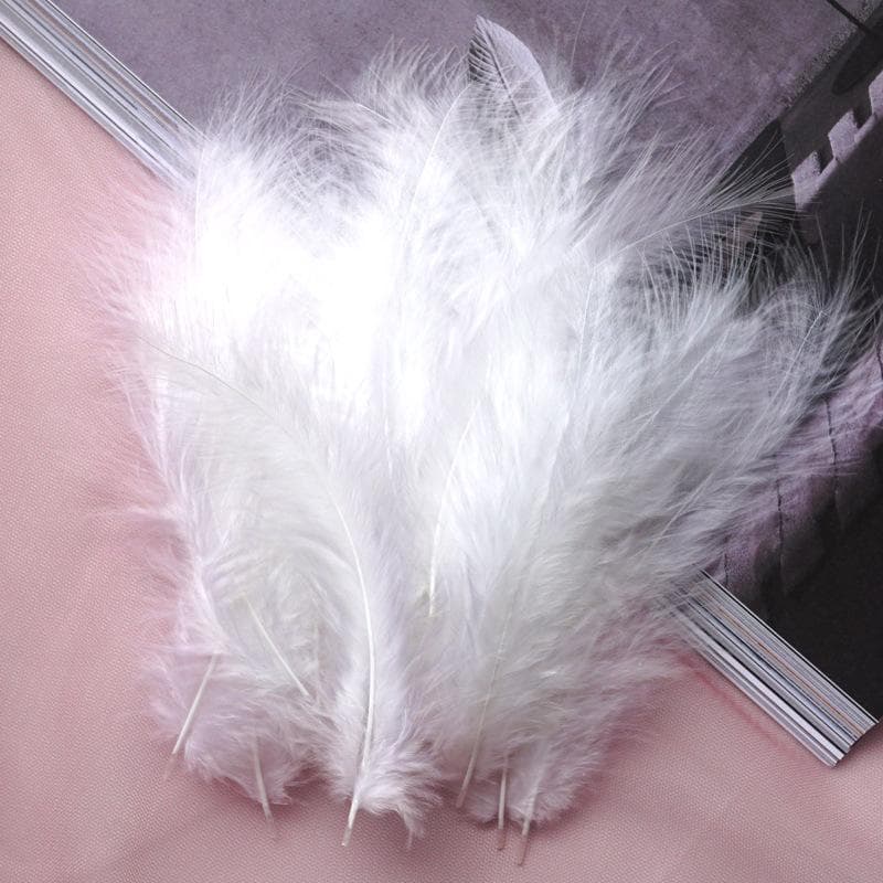 50PCS Natural Plumes 10-15cm Feather Plume Fluffy Wedding Dress DIY Jewelry Decor Accessories Feathers 50PCS white