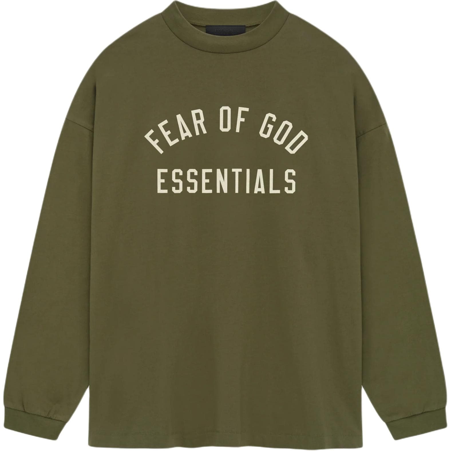 Fear of God Essentials Jersey Long-Sleeve Tee Military Men Tops Green 125BT244205F S