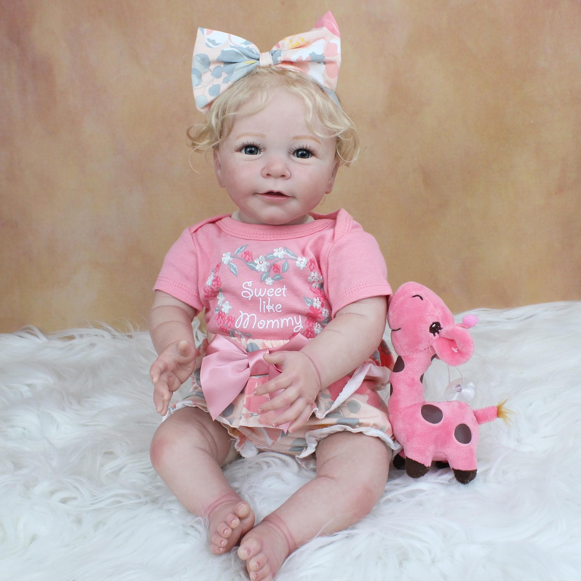 BZDOLL 3D-Paint Skin 55 CM Soft Silicone Reborn Baby Doll Lifelike Princess Toddler Girl Toy Lisa Bebe Dress Up Boneca Alive Gift 55cm 3D-paint Skin Doll