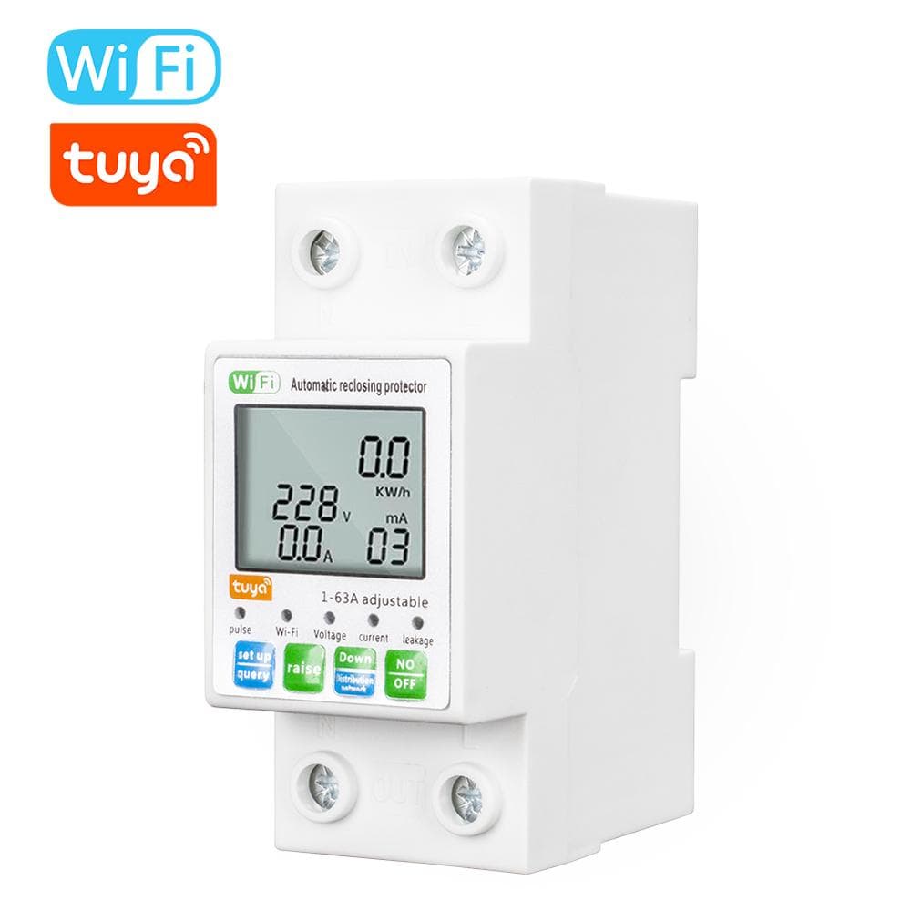 Tuya WiFi Intelligent Automatic Reclosing Protector Multifunctional Current Voltage Monitoring multicolour