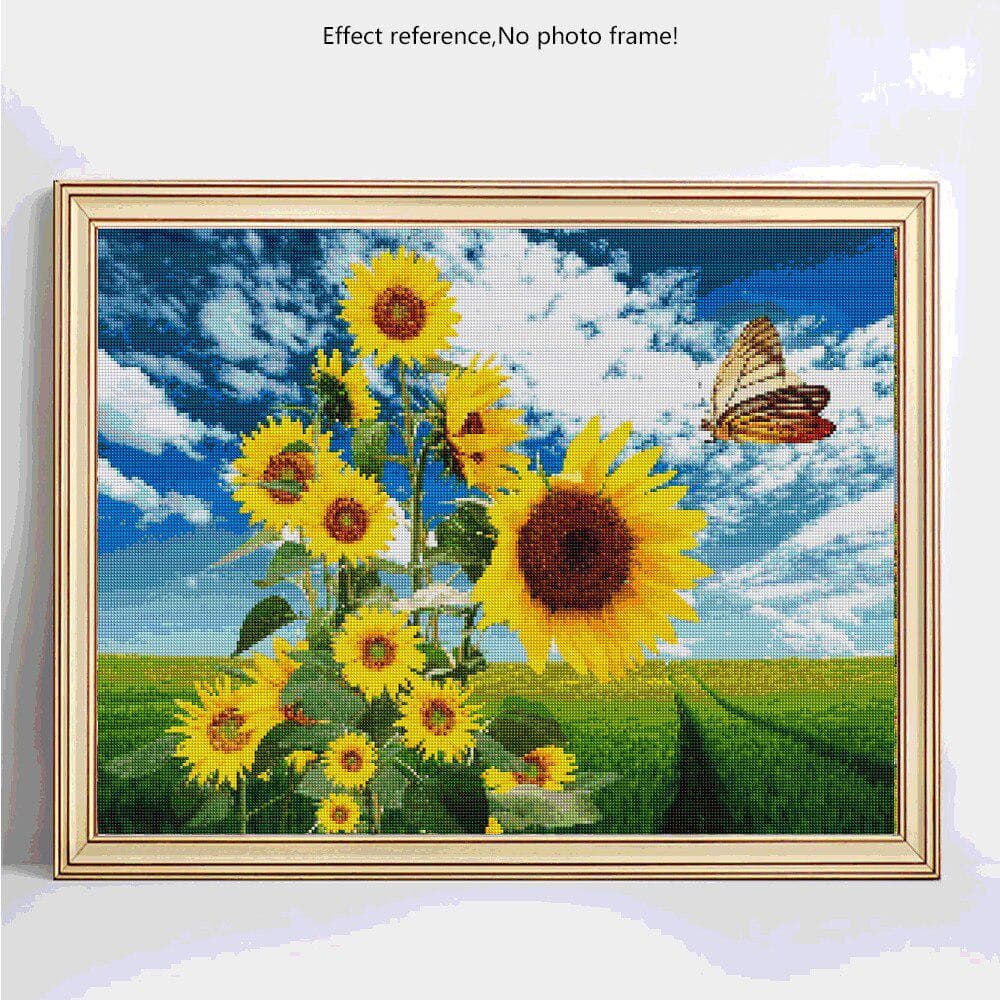 Full Round Diamond Painting Sunflower 5D Diamond Mosaic Diamond Embroidery 20X30