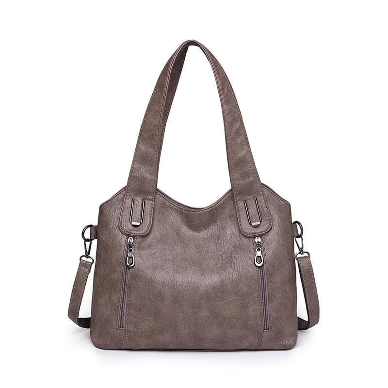 Large Capacity Tote Bag Handbag Women's Shoulder Bag Soft Leather Crossbody Bag khaki