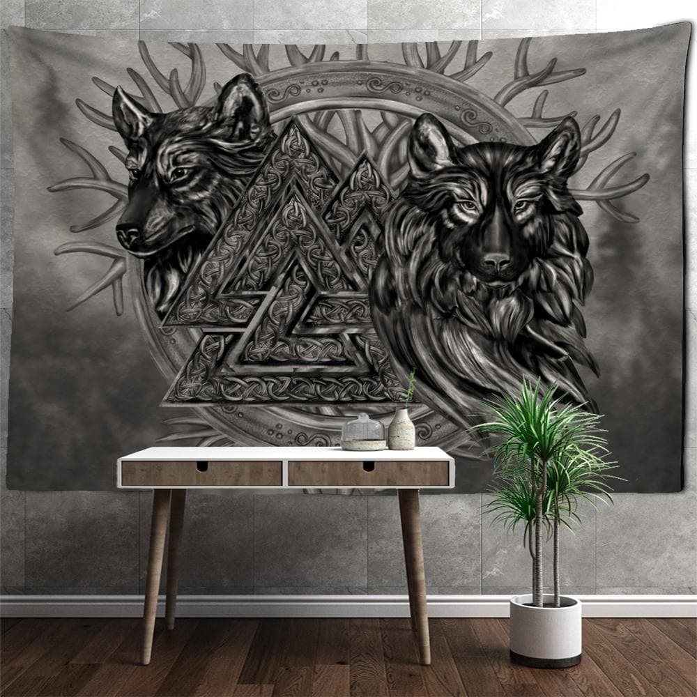 Viking Rune Art Tapestry Wall Hanging Magic Beach Mat Bohemian Hippie TAPIZ Dormitory Living Room Home Decor 200x150cm