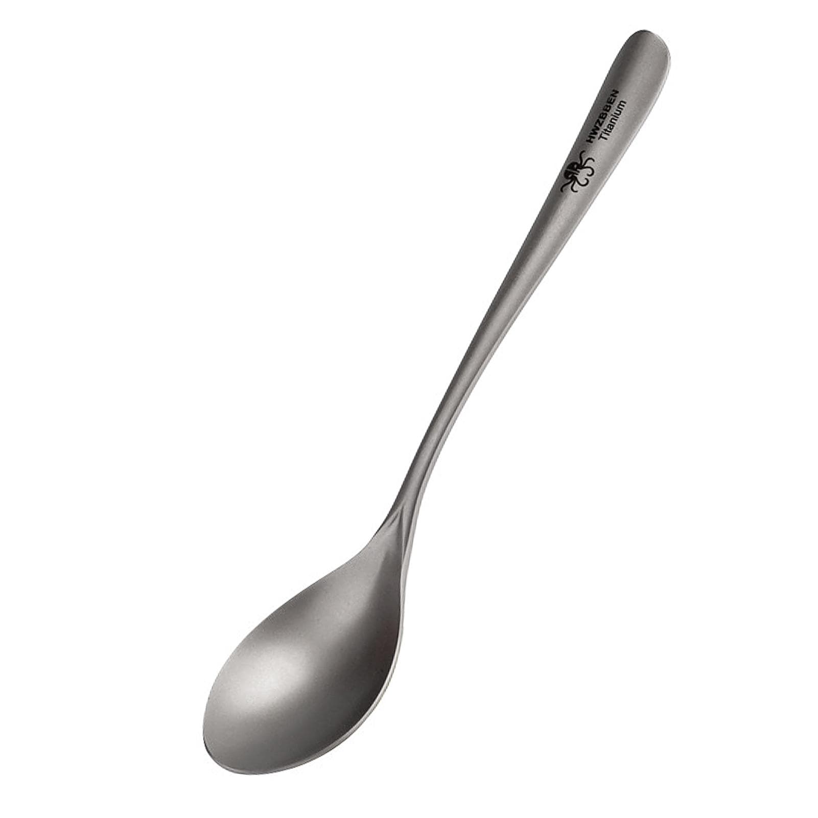 Lightweight Titanium Spoon for Home Outdoor Camping Hiking Picnic silver