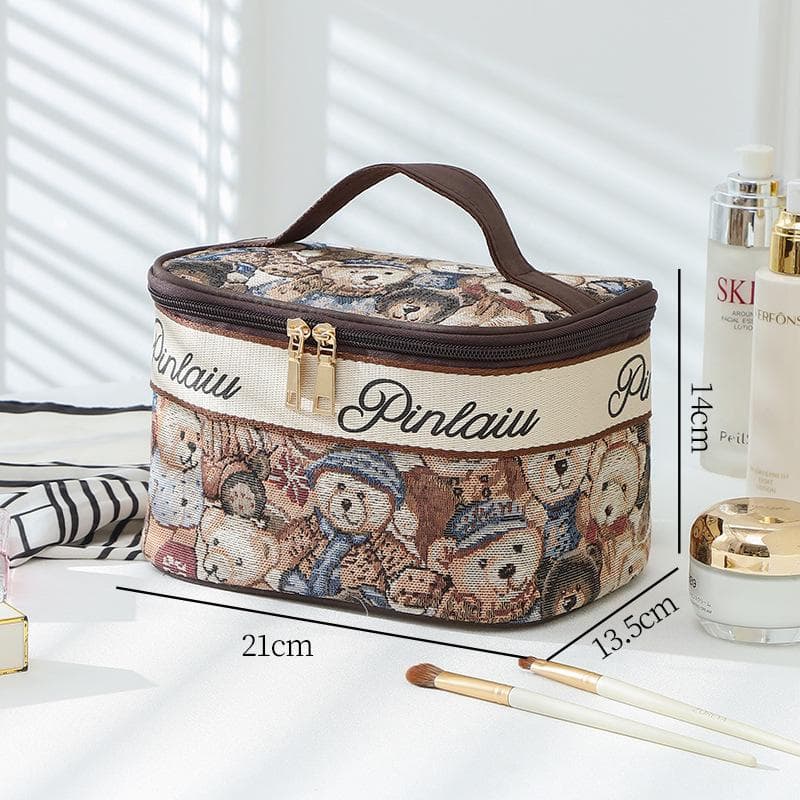 Compact Cartoon Bear Cosmetic & Toiletry Bag - Perfect for Travel