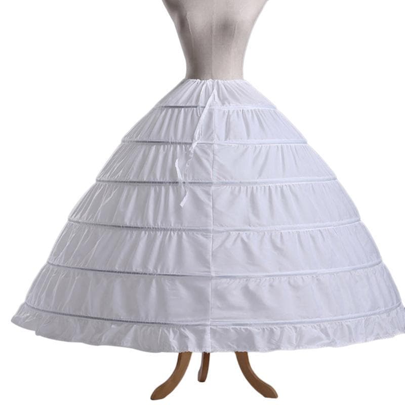 Petticoat 6 Hoops Petticoats Bustle Ball Gown Wedding Dress Underskirt Bridal Crinolines white