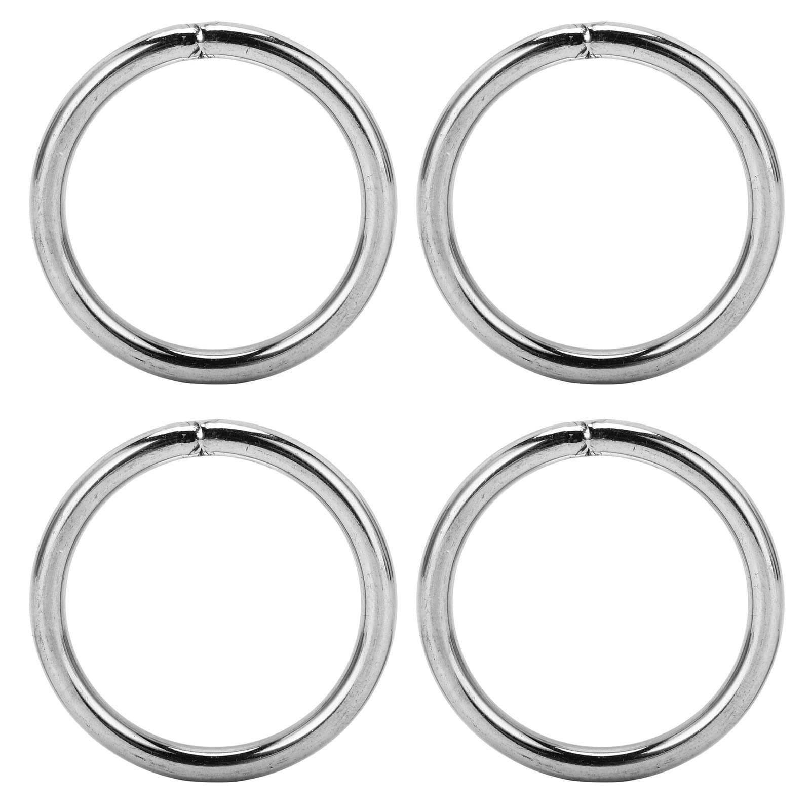 10Pcs Welded Round Rings Stainless Steel Multifunctional for Camping Belt Rigging 4x40mm