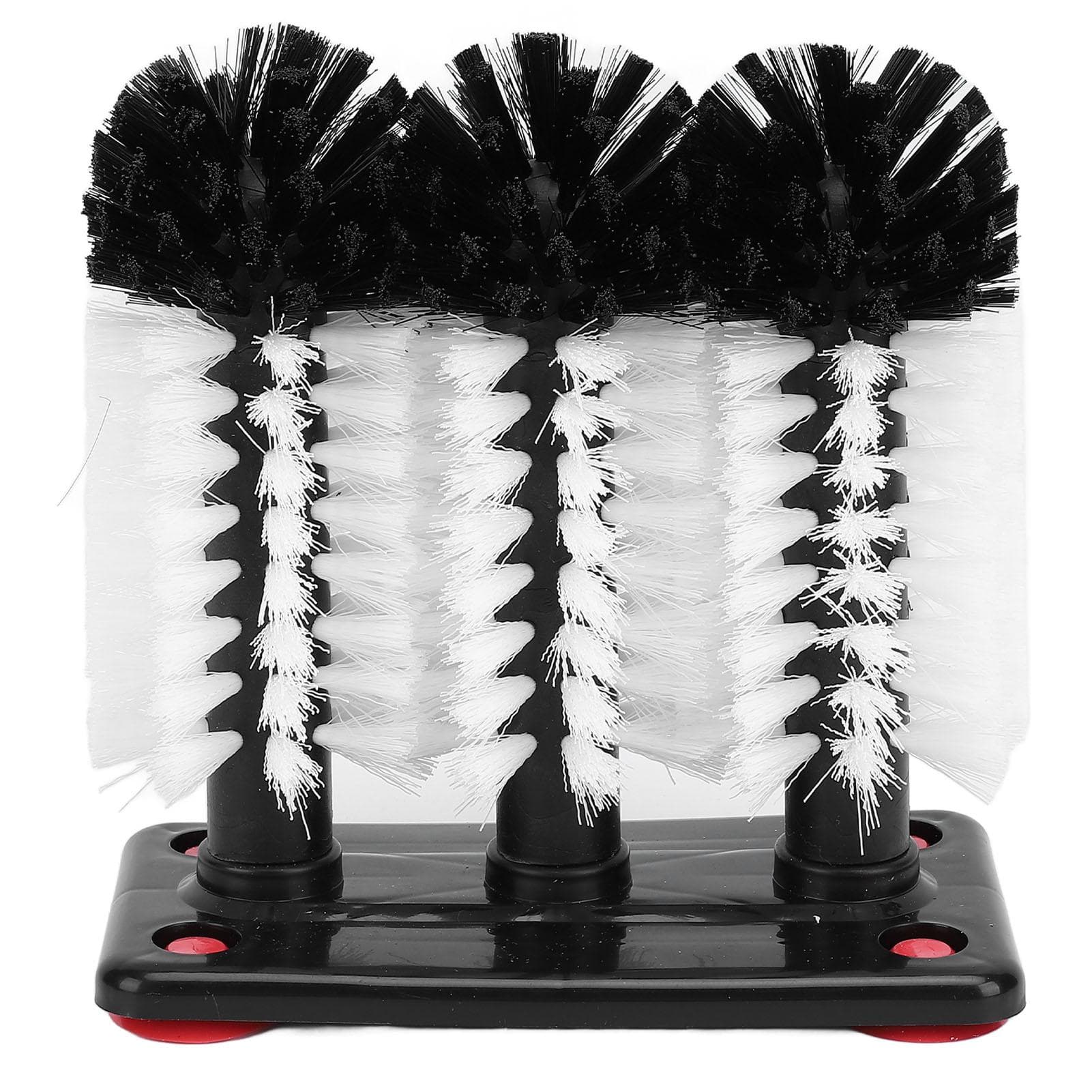 3 Head Cup Brush Removable Efficient Cleaning Glass Washer Brush with Suction Base for Bar Long Leg