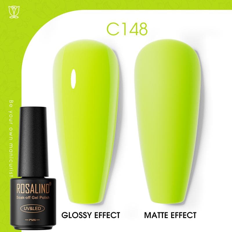 ROSALIND Nail Gel Polish Semi Permanent Varnish Hybrid UV Gel Polish Soak Off Nail Art Gel Top Base Coat Matt Top For Manicure Nail Art RA-C148