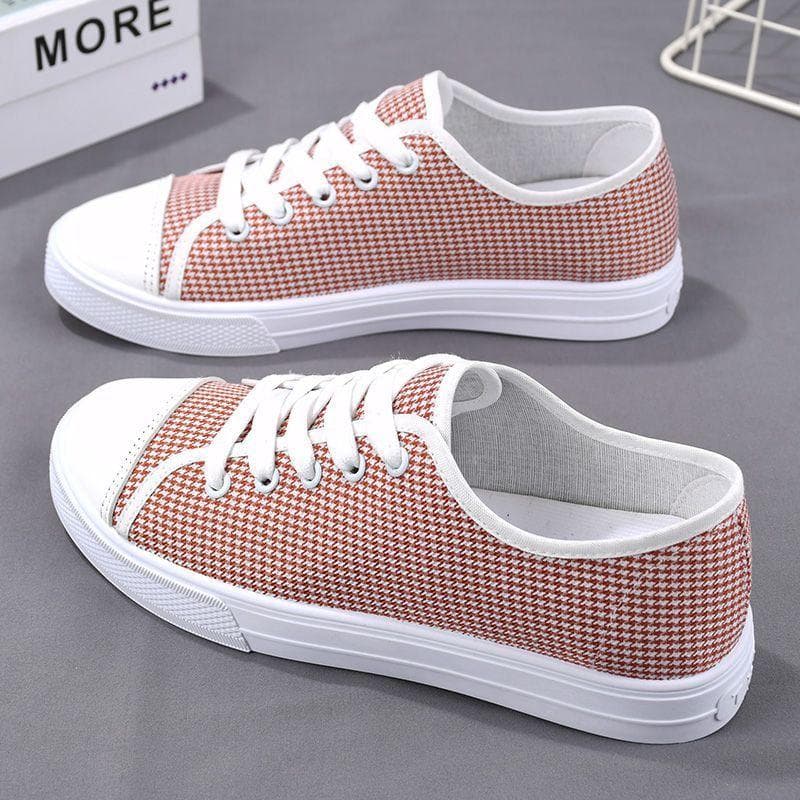 Spring Canvas Shoes for Women, Fashionable Casual Cloth Shoes, Sports Shoes, Versatile Student Shoes for Women 41 red