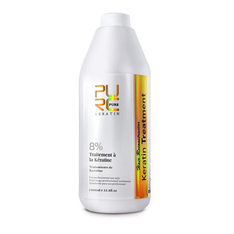 PURC 1000ml Keratin Hair Treatment Straightening Smoothing For Curly Frizzy Hair Repair Damaged Hair Care Products 8 Degree Keratin white
